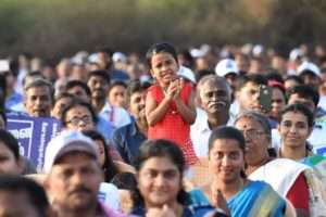 The crowd of Kanyakumari in support of Rally for Rivers