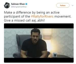 Actor Salman Khan supports for Rally For Rivers